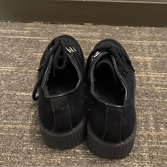 Black Suede Platform Shoes Creepers Women’s Size 5 Punk Gothic - Picture 3 of 7